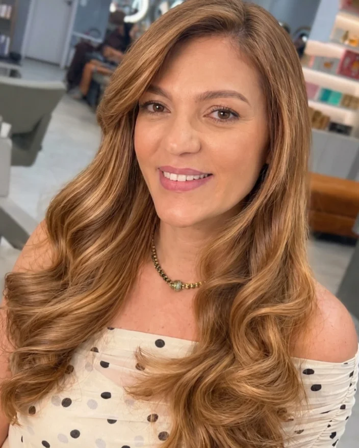 Retoque de mechas com ondas